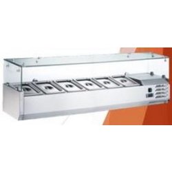 Vitrine réfrigérée VIT1/3 1500X - inox 304 - 6 bacs - grande capacité - pare-haleine