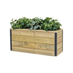 HORTALIA Jardinière en bois avec réserve d’eau Nidum 86 x 34 x 40 cm – Intérieur et extérieur - marron Bois massif N834AL