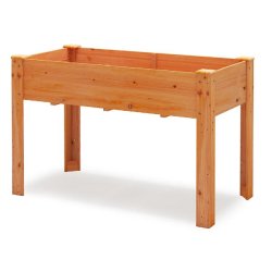 Helloshop26 - Jardinière surélevée 120 x 60 x 82 cm pour un jardinage ergonomique plantez fleurs légumes en bois de sapin marron 20_0012203 - marr