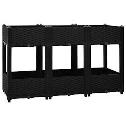 Helloshop26 - Jardinière lit surélevé plantes fleurs jardin 120 x 40 x 71 cm polypropylène noir  02_0000910 - noir 3000072451530