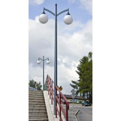 Mât d'éclairage public en aluminium - hauteur 4 à 5 m - diamètre base 120 mm - crosses soudées