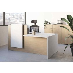 Banque d'accueil 50-50 - PMR - 180 cm - Fabrication française - Garantie 5 ans