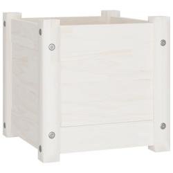 Helloshop26 - Jardinière bac lit surélevé plantes fleurs terrasse jardin d'extérieur 31 x 31 x 31 cm bois de pin massif blanc 02_0038539 - blanc B