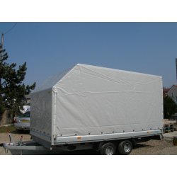 Remorque plateau Humbaur HT 204118 / HT 254118 - 2 essieux, ridelles alu, roues dessous