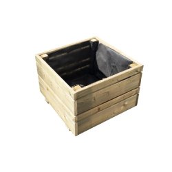 Bac OSLO 40 x 40 x H28 cm en pin classe 3 FSC® avec géotextile intégré