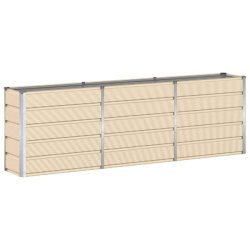 Helloshop26 - Jardinière moderne design minimaliste terrasse 160 x 40 x 75 cm en acier ivoire 02_0059142 - acier 3000240972164