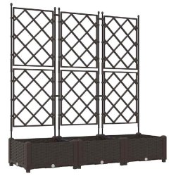 Helloshop26 - Lot de 3 cache-pots de jardin modernes durables 120 x 40 x 125,5 cm en acier marron 02_0058514 - marron acier 3000240629280