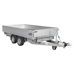 Remorque Tri-benne SARIS - 356 x 184 - PTAC : 3500 kg - Heavy Duty 2 Essieux - Freinée - Pompe Électrique - K3 356 184 3500 2 HD E