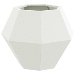 Helloshop26 - Jardinière rectangulaire extérieure jardin 50 x 50 x 40 cm esthétique durable en acier blanc 02_0053120 - blanc acier 3000237770124