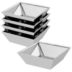 Helloshop26 - Lot de 5 cache-pots trapézoïdaux modernes jardin terrasse 50 x 50 x 15 cm en acier argent 02_0052393 - métal 3000237395037