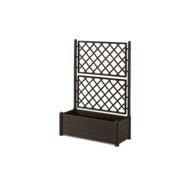 Jardinière rectangulaire Stefanplast Italia avec dossier, 100 x 43 x 142 cm, marron - marron matière synthétique 8003507800366