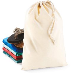 Sac à cordelettes en coton - Réf: W115 - 100% coton, fermeture par lien coulissant, idéal pour sérigraphie