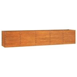 Helloshop26 - Jardinière bac lit surélevé plantes fleurs terrasse jardin de jardin rouillé 400 x 80 x 77 cm acier corten marron 02_0039875 - marro
