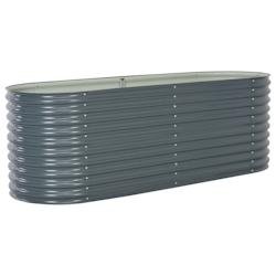 Helloshop26 - Jardinière lit surélevé plantes fleurs jardin 240 x 80 x 81 cm acier galvanisé gris 02_0001023 - gris acier 3000887232690