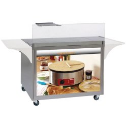 Meuble à crêpes en inox sur roulettes - Diamond - 0615402137522