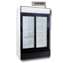 Vitrines réfrigérées - 2 portes coulissantes ou battantes - modèles TOP 880, TOP 900, TOP MAX, SGD avec réfrigération ventilée et éclairage interne
