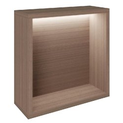 Présentoir Cage noyer avec LED 38,4x14,5x38,4cm