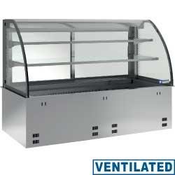 Élément cuve et vitrine réfrigérée ventilée sur 2 niveaux - 4x GN 1/1 - sans unité hermétique - DPA/RVF215-S