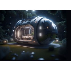 IPOD futuriste ISK18 - Studio de jardin habitable avec dimensions extérieures 7m x 2,8m x 3,2m