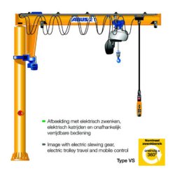 Potence sur fût Abus VS - rotation 360° - charge jusqu'à 6,3T - portée 10m
