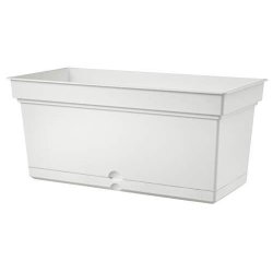 Jardinière TERAPLAST AQUA - Blanc 78 cm avec soucoupe intégrée et réserve d'eau - Réf : 28109078022