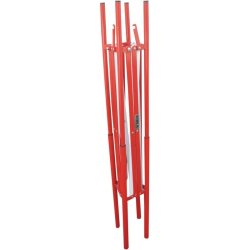 Barrière de regard extensible aluminium ou acier - 1 300×1 300 mm ouverte, H. 1 080 mm, rouge/blanc - Aluminium