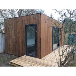 Studio de jardin - 24 m² en kit - Bardage sans entretien, bois Douglas ou Pin des Landes