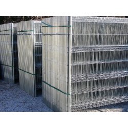 Barrière de chantier mobile à 2 tubes - galvanisée - 1900x3500 mm - maille 225x155 mm