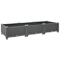 Helloshop26 - Jardinière lit surélevé plantes fleurs jardin 120 x 40 x 23 cm polypropylène gris foncé 02_0000902 - gris 3000072371531