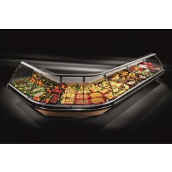 Vitrine réfrigérée professionnelle Evodue - boucherie, charcuterie, fromage - glaces bombées et intérieur inox AISI 304