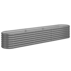 Helloshop26 - Jardinière bac lit surélevé plantes fleurs terrasse jardin de jardin acier enduit de poudre 224 x 40 x 36 cm gris 02_0039594 - gris a