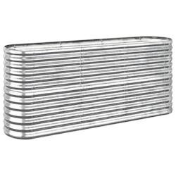 Helloshop26 - Jardinière bac lit surélevé plantes fleurs terrasse jardin de jardin acier enduit de poudre argenté Argent 02_0039690 - argenté aci