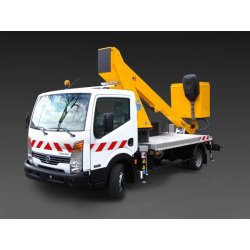 Nacelle élévatrice sur porteur 148T - Hauteur de travail 13.80 m - Déport 8.5 m - Stabilisateurs indépendants