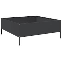 Helloshop26 - Jardinière bac lit surélevé plantes fleurs terrasse jardin de jardin 100 x 100 x 25 cm acier noir 02_0039266 02_0039266 - noir acier