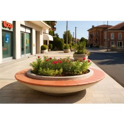 Jardinière pour espace public Giotto ronde en béton - Article 370/371