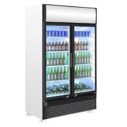 Vitrine réfrigérée à boissons en 2 portes battantes - capacité 780 litres - r290 gaz écologique
