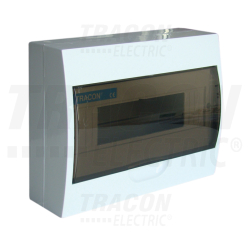 Boîte de distribution en saillie - cache fumée - rail N-PE 1×12 modules - IP40 - dimensions 205×260×75mm