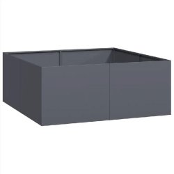 Helloshop26 - Jardinière carrée design moderne jardin balcon 100 x 100 x 40 cm en acier anthracite 02_0051596 02_0051596 - acier 3000237001174