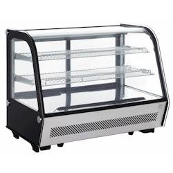 METRO PROFESSIONAL Vitrine réfrigérée positive GCV 1130, inox/verre, 88 x 56,8 x 68,6 cm, 130l, froid avec ventilateur, deux grilles, argenté/noir