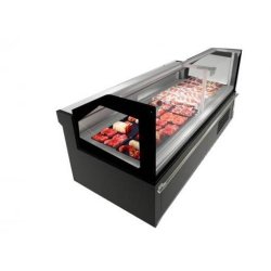 Vitrine Kangar vitres droites KANG13VD - 130/200/260cm, plan d'exposition 820mm en inox aisi 304, froid ventilé