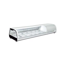 Vitrine réfrigérée à poser 6 bacs GN 1/3 - Ref : RTS-62L - Vitre incurvée et éclairage LED