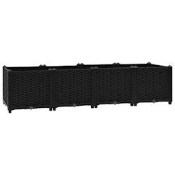 Helloshop26 - Jardinière lit surélevé plantes fleurs jardin 160 x 40 x 38 cm polypropylène noir 02_0000920 - noir 3000072551537
