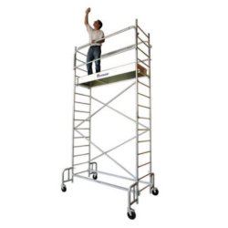 Échafaudage roulant en acier galvanisé Junior 200 - Comabi SNC - hauteur de travail max. 7,80 m avec plancher 186x54 cm