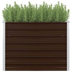 Helloshop26 - Jardinière surélevée marron 100 x 100 x 77 cm jardin plantes fleurs acier galvanisé 02_0000857 - marron acier 3000071921539