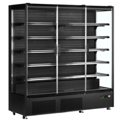 Vitrine réfrigérée murale libre-service en 3 portes avec joues vitrées