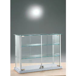 Petite vitrine transportable 6-5VA - vitrine d'exposition en verre trempé avec double porte et étagères amovibles