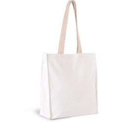 Sac cabas en coton canvas avec soufflet - Réf: KI0251 - Marque: Kimood