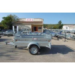 Remorque utilitaire robuste 200x134x50 cm - 1 essieu - 750 kg PTAC - freinée