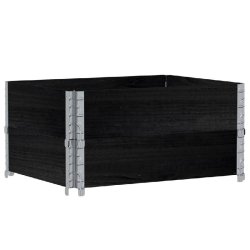Helloshop26 - Jardinière bac lit surélevé plantes fleurs terrasse jardin 80 x 60 cm bois massif de pin noir 02_0037884 - noir métal 3000217868285