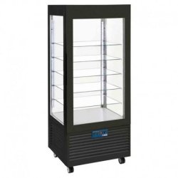 Vitrine réfrigérée négative 4 faces vitrée noire ventilée 480 l - INN/VB-B9-R2